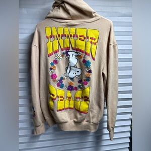 Peanuts Beige Hoodie with Colorful Graphic